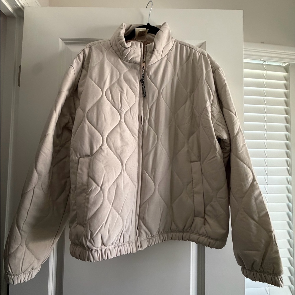 Avalanche Women's Beige Quilted Puffer Jacket